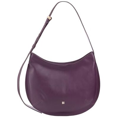 DuDu Mittlere weiche Umhängetasche für Frauen aus echtem Leder, Hobo Bag mit verstellbarem Schulterriemen, Umhängetasche mit Reißverschluss Deep Purple DuDu Mittlere weiche Umhängetasche für Frauen aus echtem Leder, Hobo Bag mit verstellbarem Schulterriemen, Umhängetasche mit Reißverschluss Deep Purple