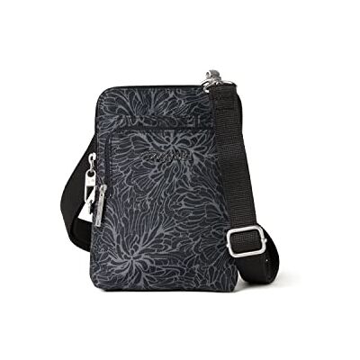 Baggallini Securtex® Umhängetasche mit Diebstahlschutz, Midnight Blossom Print, Einheitsgröße Baggallini Securtex® Umhängetasche mit Diebstahlschutz, Midnight Blossom Print, Einheitsgröße