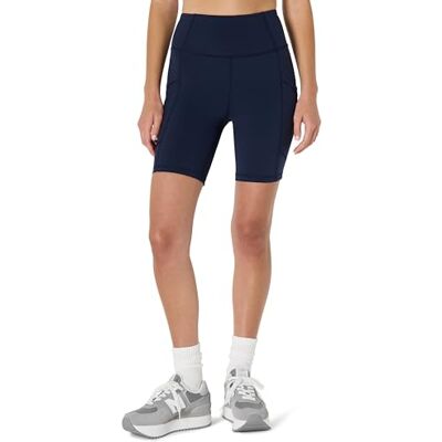 Amazon Damen Active Total Train Bikershorts Mit Hoher Taille 18cm Für Gym-Workout Und Radfahren Mit Taschen, Marineblau, L Amazon Damen Active Total Train Bikershorts Mit Hoher Taille 18cm Für Gym-Workout Und Radfahren Mit Taschen, Marineblau, L