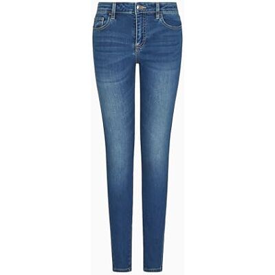 Armani Exchange Damen Essential 5 Taschen Patch Logo Jeans Blau 25, Mittelblau, One Size Armani Exchange Damen Essential 5 Taschen Patch Logo Jeans Blau 25, Mittelblau, One Size