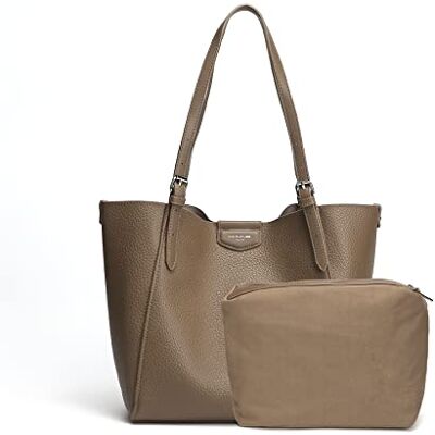 David Jones Damen Shopper Set 2 Stück Frau Handtasche Schultertasche PU Leder Lange Henkel Tote Tasche mit Mäppchen Große Tragetasche Arbeit Reise Schule Büro Shopping A4 Mode Braun Taupe David Jones Damen Shopper Set 2 Stück Frau Handtasche Schultertasche PU Leder Lange Henkel Tote Tasche mit Mäppchen Große Tragetasche Arbeit Reise Schule Büro Shopping A4 Mode Braun Taupe