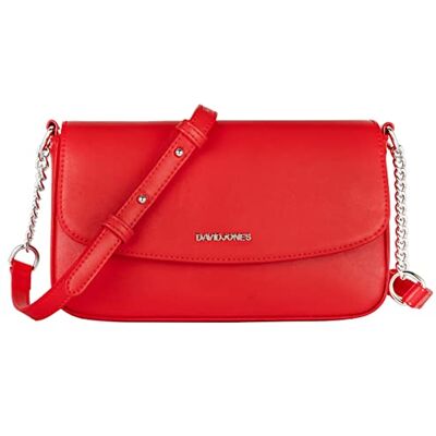 David Jones Damen Umhängetasche Klein Crossbody Bag PU Leder Tasche Rechteckige Kette Handtasche Frau Schultertasche Abendtasche Clutch Alltag Modisch Elegant Reise Party Handy Rot David Jones Damen Umhängetasche Klein Crossbody Bag PU Leder Tasche Rechteckige Kette Handtasche Frau Schultertasche Abendtasche Clutch Alltag Modisch Elegant Reise Party Handy Rot