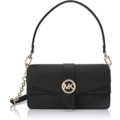 Michael Kors Damen Greenwich Medium Schultertasche, Black, 25.4 x 14 x 9.5 cm Michael Kors Damen Greenwich Medium Schultertasche, Black, 25.4 x 14 x 9.5 cm