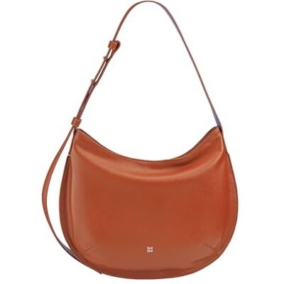 DuDu Borsa a Spalla Morbida Donna Media in Vera Pelle, Borsa Hobo con Spallina Regolabile, Borsetta a Tracolla con Cerniera Zip Zimt DuDu Borsa a Spalla Morbida Donna Media in Vera Pelle, Borsa Hobo con Spallina Regolabile, Borsetta a Tracolla con Cerniera Zip Zimt