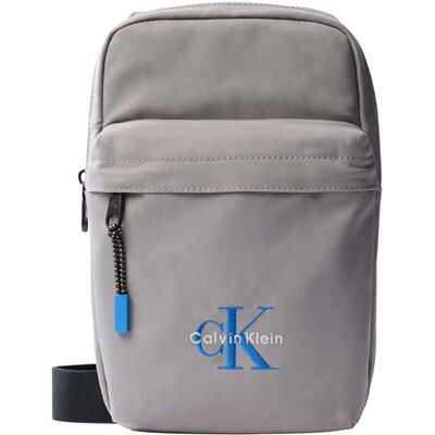Calvin Herren Crossbody Bag Tasche Bold Sling mit Außentasche, Grau (Cloudburst), Einheitsgröße Calvin Herren Crossbody Bag Tasche Bold Sling mit Außentasche, Grau (Cloudburst), Einheitsgröße