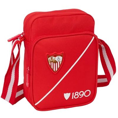 safta Sevilla FC Umhängetasche mit Außentasche, Aktentasche, Umhängetasche, bequem und vielseitig, Qualität und Widerstandsfähigkeit, 16 x 6 x 22 cm safta Sevilla FC Umhängetasche mit Außentasche, Aktentasche, Umhängetasche, bequem und vielseitig, Qualität und Widerstandsfähigkeit, 16 x 6 x 22 cm