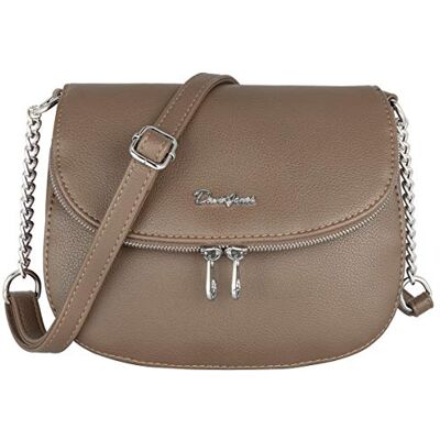David Jones Damen Kleine Umhängetasche Crossbody Bag PU Leder Schultertasche Elegante Tasche Klappe mit Reißverschluss Handtasche Klassisch Schicke Abendtasche Alltag Arbeit Reise Taupe Braun David Jones Damen Kleine Umhängetasche Crossbody Bag PU Leder Schultertasche Elegante Tasche Klappe mit Reißverschluss Handtasche Klassisch Schicke Abendtasche Alltag Arbeit Reise Taupe Braun