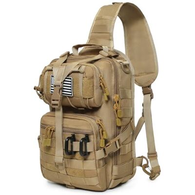 Lemubeane Taktische Schultertasche, Rucksack, Militär-Rover-Schultertasche, EDC Molle Assault Range Bag, Crossbody-Brusttasche, Coyote, Medium, Taktisch Lemubeane Taktische Schultertasche, Rucksack, Militär-Rover-Schultertasche, EDC Molle Assault Range Bag, Crossbody-Brusttasche, Coyote, Medium, Taktisch