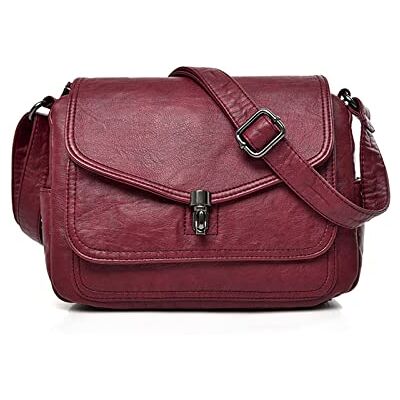 NICOLE & DORIS Damen Umhängetasche Mehreren Taschen Handtaschen Crossbody Retro Schultertasche PU Leder Frauen Satchel Tasche Leichte Messenger Bag Klassisches Burgunderrot NICOLE & DORIS Damen Umhängetasche Mehreren Taschen Handtaschen Crossbody Retro Schultertasche PU Leder Frauen Satchel Tasche Leichte Messenger Bag Klassisches Burgunderrot