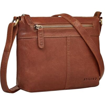 STILORD Odelia Schicke Kleine Ledertasche Damen Umhängetasche Leder Handtasche Braun Vintage Crossbody Bag Echtleder Schultertasche Damentasche Klein Damenhandtasche STILORD Odelia Schicke Kleine Ledertasche Damen Umhängetasche Leder Handtasche Braun Vintage Crossbody Bag Echtleder Schultertasche Damentasche Klein Damenhandtasche