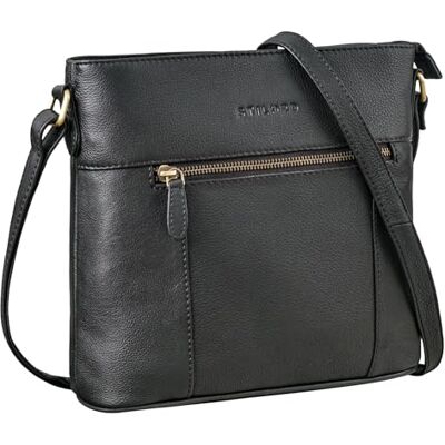 STILORD Medina Elegante Handtasche Damen Mittelgroß Leder Umhängetasche Vintage Schultertasche für Frauen Abendtasche Freizeit-Tasche Crossbody Bag Damen Echtleder Farbe:schwarz STILORD Medina Elegante Handtasche Damen Mittelgroß Leder Umhängetasche Vintage Schultertasche für Frauen Abendtasche Freizeit-Tasche Crossbody Bag Damen Echtleder Farbe:schwarz
