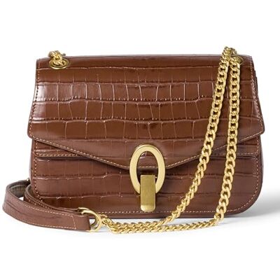 Amazon Damen Umhängetasche mit Kette, Braunes Krokodilimitat, Einheitsgröße Amazon Damen Umhängetasche mit Kette, Braunes Krokodilimitat, Einheitsgröße