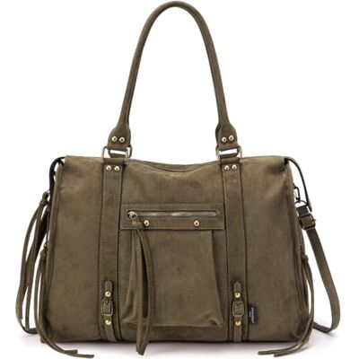 David Jones Damen Shopper Wildleder, Große Handtasche Vintage A4 Velours PU Leder Henkeltasche, Tote City Bag, Nieten Schultertasche, Y2K Retro Tragetasche, Arbeit Schule Uni Büro Tasche David Jones Damen Shopper Wildleder, Große Handtasche Vintage A4 Velours PU Leder Henkeltasche, Tote City Bag, Nieten Schultertasche, Y2K Retro Tragetasche, Arbeit Schule Uni Büro Tasche