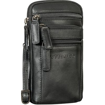 STILORD Mikael 3-in-1 Brusttasche Herren Leder Umhängetasche Gürteltasche Handytasche zum Umhängen Stilvoller Brust-Beutel Klein Schultertasche Männer aus Echtleder Farbe:schwarz STILORD Mikael 3-in-1 Brusttasche Herren Leder Umhängetasche Gürteltasche Handytasche zum Umhängen Stilvoller Brust-Beutel Klein Schultertasche Männer aus Echtleder Farbe:schwarz