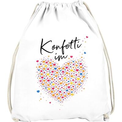 MoonWorks ® Turnbeutel Konfetti Herz Accessoires Fasching Gadgets Spruch lustig Faschingsartikel Tasche Gymbag Weiss unisize MoonWorks ® Turnbeutel Konfetti Herz Accessoires Fasching Gadgets Spruch lustig Faschingsartikel Tasche Gymbag Weiss unisize