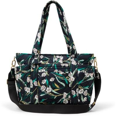 Amazon Damen Gesteppte Handtasche aus Baumwolle, Schwarzes Blumenmuster., Einheitsgröße Amazon Damen Gesteppte Handtasche aus Baumwolle, Schwarzes Blumenmuster., Einheitsgröße