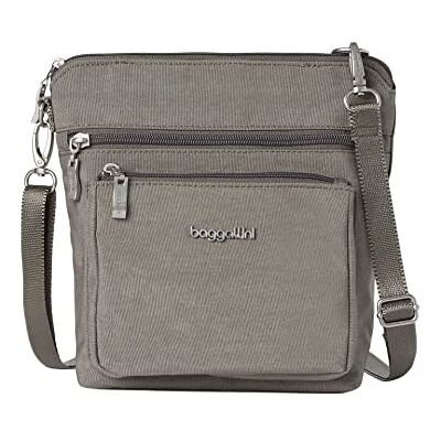Baggallini Damen, 21,6 X 21,6 cm, Handtasche, Geldbörse mit RFID, Leicht, Wasserabweisend Moderne Umhängetasche mit Taschen, Sterling Shimmer Baggallini Damen, 21,6 X 21,6 cm, Handtasche, Geldbörse mit RFID, Leicht, Wasserabweisend Moderne Umhängetasche mit Taschen, Sterling Shimmer