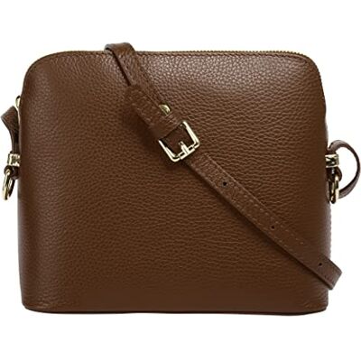 Cluty Umhängetasche Echt Leder Damen Made in Italy, Smartphonefach, Handtasche aus Leder, Crossbody Bag mit Reißverschluss, kleine Schultertasche Cluty Umhängetasche Echt Leder Damen Made in Italy, Smartphonefach, Handtasche aus Leder, Crossbody Bag mit Reißverschluss, kleine Schultertasche