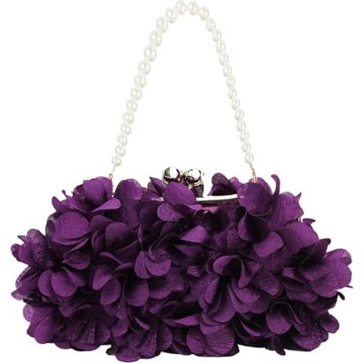 Pandalein Damen Blumen Clutch Seide Abendtasche Brauttasche Kleidertasche Handtasche mit Perlen Henkel Kette für Hochzeit Wedding Prom Party Pandalein Damen Blumen Clutch Seide Abendtasche Brauttasche Kleidertasche Handtasche mit Perlen Henkel Kette für Hochzeit Wedding Prom Party