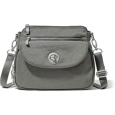 Baggallini Unisex-Erwachsene Calais Crossbody-Tasche für Damen, 25,4 X 17,8 cm, Leicht, Wasserabweisend, RFID-Schutz und Innenorganisation Umhängetasche, Sterling Shimmer Baggallini Unisex-Erwachsene Calais Crossbody-Tasche für Damen, 25,4 X 17,8 cm, Leicht, Wasserabweisend, RFID-Schutz und Innenorganisation Umhängetasche, Sterling Shimmer