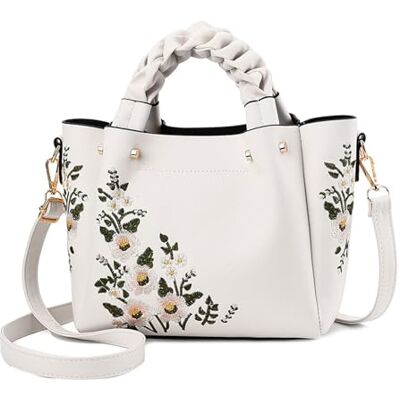 NICOLE & DORIS Elegant Handtasche Damen Shopper Tote PU-Leder Henkeltasche Frauen Schultertasche Bestickte Umhängetasche für Arbeit Schule Shoppin NICOLE & DORIS Elegant Handtasche Damen Shopper Tote PU-Leder Henkeltasche Frauen Schultertasche Bestickte Umhängetasche für Arbeit Schule Shoppin