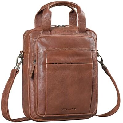 STILORD "Eldon Mittelgroße Umhängetasche Herren Leder Schultertasche Echtleder Crossbody Bag Messenger Bag 13,6 Zoll Ledertasche Herren Männerhandtasche für Alltag, Reisen Farbe:schwarz STILORD "Eldon Mittelgroße Umhängetasche Herren Leder Schultertasche Echtleder Crossbody Bag Messenger Bag 13,6 Zoll Ledertasche Herren Männerhandtasche für Alltag, Reisen Farbe:schwarz