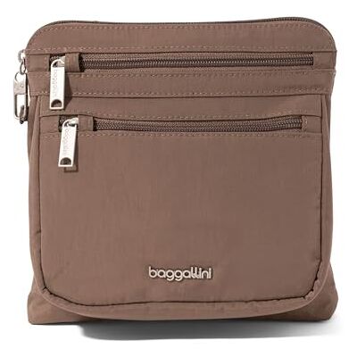 Baggallini Securtex Anti-Diebstahl-Umhängetasche, 21 cm, klein/25,4 cm, große Reisebrieftasche mit RFID-Kartenfächern und schnittfestem Gurt, Portobello, Small 8.25" w x 8.25" h Baggallini Securtex Anti-Diebstahl-Umhängetasche, 21 cm, klein/25,4 cm, große Reisebrieftasche mit RFID-Kartenfächern und schnittfestem Gurt, Portobello, Small 8.25" w x 8.25" h