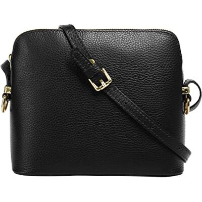 Cluty Umhängetasche Echt Leder Damen Made in Italy, Smartphonefach, Handtasche aus Leder, Crossbody Bag mit Reißverschluss, kleine Schultertasche Cluty Umhängetasche Echt Leder Damen Made in Italy, Smartphonefach, Handtasche aus Leder, Crossbody Bag mit Reißverschluss, kleine Schultertasche