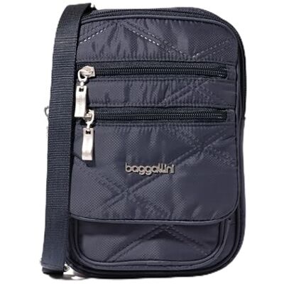 Baggallini Damen Journey Crossbody-Tasche, 22,9 X 15,2 cm, Klein, Leicht, Nylon, mit Reißverschluss, für Reisen, Handy, Reisepass, Geldbörse mit RFID Hobo Bag, Steppdecke in französischer Marineblau Baggallini Damen Journey Crossbody-Tasche, 22,9 X 15,2 cm, Klein, Leicht, Nylon, mit Reißverschluss, für Reisen, Handy, Reisepass, Geldbörse mit RFID Hobo Bag, Steppdecke in französischer Marineblau