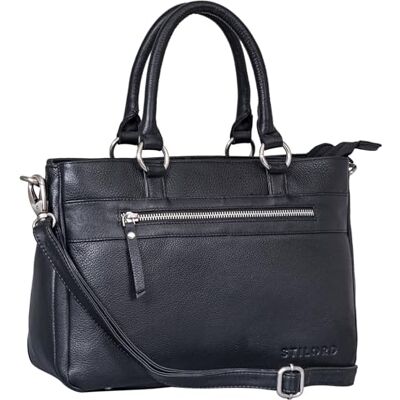 STILORD "Frauke Organisierte Leder Handtasche Damen Umhängetasche Vintage Schultertasche Shopper Messenger Tasche Ledertasche Bürotasche Henkeltasche Echtleder Farbe:schwarz STILORD "Frauke Organisierte Leder Handtasche Damen Umhängetasche Vintage Schultertasche Shopper Messenger Tasche Ledertasche Bürotasche Henkeltasche Echtleder Farbe:schwarz
