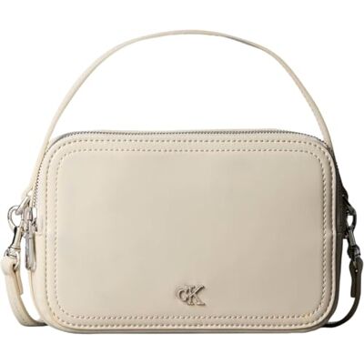 Calvin Ck Hardware Kameratasche für Damen, LV04F3678G, Crossover, Weiß (Light Hay), Einheitsgröße Calvin Ck Hardware Kameratasche für Damen, LV04F3678G, Crossover, Weiß (Light Hay), Einheitsgröße