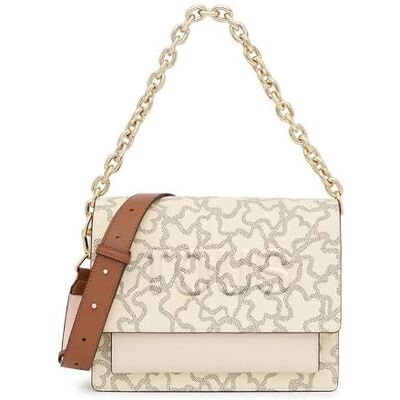 TOUS M. Audree Chain K Icon Umhängetasche, Beige-M, Damen, beige TOUS M. Audree Chain K Icon Umhängetasche, Beige-M, Damen, beige
