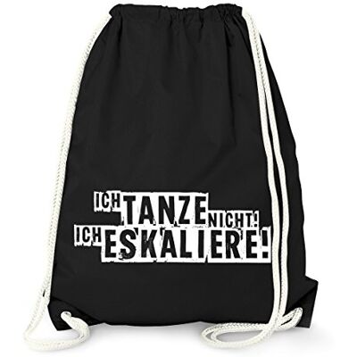 MoonWorks Turnbeutel für Festival und Party, ich tanze nicht ich eskaliere, Beutel Tasche aus stabiler Baumwolle Schwarz unisize MoonWorks Turnbeutel für Festival und Party, ich tanze nicht ich eskaliere, Beutel Tasche aus stabiler Baumwolle Schwarz unisize