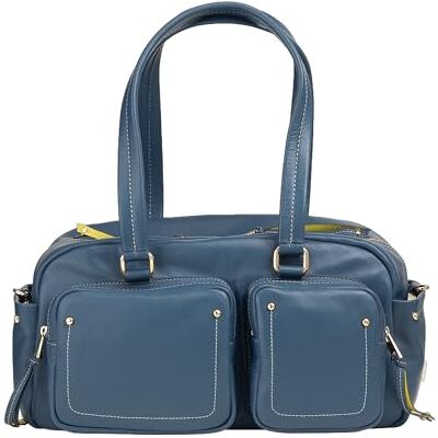 DuDu Große Damen-Handtasche aus Leder mit Außentaschen und abnehmbarem Schultergurt, geräumig und elegant – Handtasche und Schulter mit Reißverschluss, moderner Denim-Stil, Blau DuDu Große Damen-Handtasche aus Leder mit Außentaschen und abnehmbarem Schultergurt, geräumig und elegant – Handtasche und Schulter mit Reißverschluss, moderner Denim-Stil, Blau
