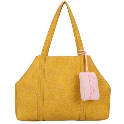 Fritzi aus Preussen Fritzi Ella Shopper Wild Sunset Handtasche Kunstleder Damen Shopper Umhängetasche Festival City vegan strukturiert Reißverschluss abnehmbarer Anhänger 29 x 44 x 16 cm, Gelb Fritzi aus Preussen Fritzi Ella Shopper Wild Sunset Handtasche Kunstleder Damen Shopper Umhängetasche Festival City vegan strukturiert Reißverschluss abnehmbarer Anhänger 29 x 44 x 16 cm, Gelb