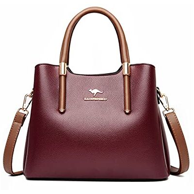 NICOLE & DORIS Handtasche Damen Mittelgroß Frauen Schultertaschen PU Leder Tote Tasche Elegante Henkeltasche Umhängetasche wasserdichte Satchel Handtasche mit Vielen Fächern Burgunderrot NICOLE & DORIS Handtasche Damen Mittelgroß Frauen Schultertaschen PU Leder Tote Tasche Elegante Henkeltasche Umhängetasche wasserdichte Satchel Handtasche mit Vielen Fächern Burgunderrot