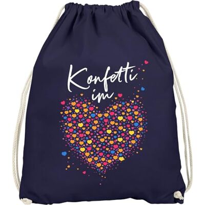 MoonWorks ® Turnbeutel Konfetti Herz Accessoires Fasching Gadgets Spruch lustig Faschingsartikel Tasche Gymbag Navy unisize MoonWorks ® Turnbeutel Konfetti Herz Accessoires Fasching Gadgets Spruch lustig Faschingsartikel Tasche Gymbag Navy unisize