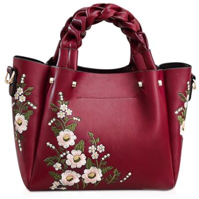NICOLE & DORIS Elegant Handtasche Damen Shopper Tote PU-Leder Henkeltasche Frauen Schultertasche Bestickte Umhängetasche für Arbeit Schule Shoppin NICOLE & DORIS Elegant Handtasche Damen Shopper Tote PU-Leder Henkeltasche Frauen Schultertasche Bestickte Umhängetasche für Arbeit Schule Shoppin