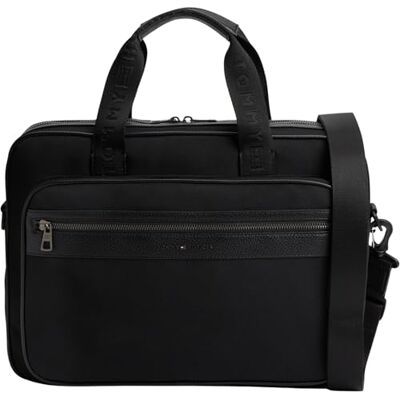 Tommy Hilfiger Herren Laptoptasche Repreve mit Crossbody-Riemen, Schwarz (Black), Einheitsgröße Tommy Hilfiger Herren Laptoptasche Repreve mit Crossbody-Riemen, Schwarz (Black), Einheitsgröße
