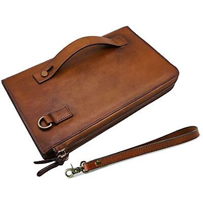 ORIREAL Herren-Clutch-Tasche, echtes Leder, Handtasche, Luxus-Geldbörsen, Braun ORIREAL Herren-Clutch-Tasche, echtes Leder, Handtasche, Luxus-Geldbörsen, Braun