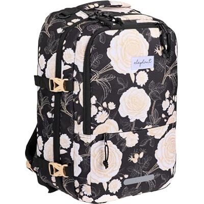 Elephant Fly Medium Reiserucksack Handgepäck 33L, Black Flower M 13111 +g Flugzeug Bus Reiserucksack Anti-Theft Tasche Damen Herren + Koffergurt Elephant Fly Medium Reiserucksack Handgepäck 33L, Black Flower M 13111 +g Flugzeug Bus Reiserucksack Anti-Theft Tasche Damen Herren + Koffergurt
