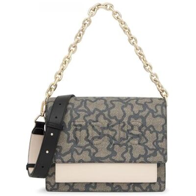 TOUS Audree Chain mittelgroße Umhängetasche für Damen, Schwarz, Maße 20 x 25 x 12 cm, Kollektion Kaos Icon TOUS Audree Chain mittelgroße Umhängetasche für Damen, Schwarz, Maße 20 x 25 x 12 cm, Kollektion Kaos Icon