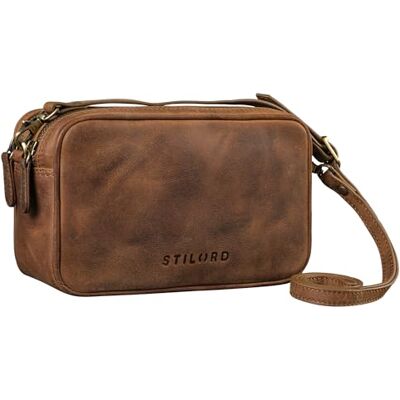 STILORD Pam Vintage Umhängetasche Damen Leder Klein Crossbody Bag Echtleder Handtasche Damen Abendtasche elegant Schultertasche Konzert Tasche Eckig Farbe:mittel braun STILORD Pam Vintage Umhängetasche Damen Leder Klein Crossbody Bag Echtleder Handtasche Damen Abendtasche elegant Schultertasche Konzert Tasche Eckig Farbe:mittel braun