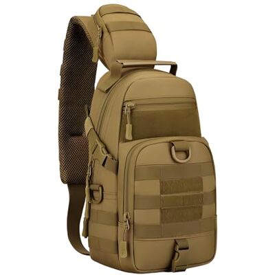 BDKMMS Taktische Schultertasche, Multi-Grids Outdoor-Umhängetasche mit verstellbarem atmungsaktivem Gurt, wasserdichte MOLLE-Brusttasche zum Wandern, Klettern, Camping und Radfahren BDKMMS Taktische Schultertasche, Multi-Grids Outdoor-Umhängetasche mit verstellbarem atmungsaktivem Gurt, wasserdichte MOLLE-Brusttasche zum Wandern, Klettern, Camping und Radfahren