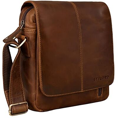 STILORD Matt Ledertasche Männer klein Vintage Umhängetasche Schultertasche Herrentasche für 9,7 Zoll iPads Tablet Herrenhandtasche Messenger Bag Echtes Leder Farbe:Messina braun STILORD Matt Ledertasche Männer klein Vintage Umhängetasche Schultertasche Herrentasche für 9,7 Zoll iPads Tablet Herrenhandtasche Messenger Bag Echtes Leder Farbe:Messina braun