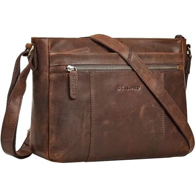 STILORD "Bianca Mittelgroße Ledertasche Damen Handtasche Schwarz Mittelgroß Echtleder Damentasche Vintage Umhängetasche Leder Schultertasche Crossbody Bag mit Reißverschluss STILORD "Bianca Mittelgroße Ledertasche Damen Handtasche Schwarz Mittelgroß Echtleder Damentasche Vintage Umhängetasche Leder Schultertasche Crossbody Bag mit Reißverschluss
