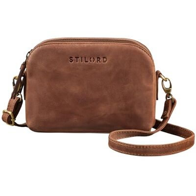 STILORD Nina Kleine Umhängetasche Damen Leder Tasche Brustbeutel Mini Handtasche Vintage Clutch Handytasche bis 7 Zoll Ledertasche Retro Abendtasche Damen Farbe:Messina braun STILORD Nina Kleine Umhängetasche Damen Leder Tasche Brustbeutel Mini Handtasche Vintage Clutch Handytasche bis 7 Zoll Ledertasche Retro Abendtasche Damen Farbe:Messina braun