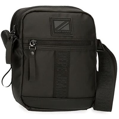 Pepe Jeans Hoxton Umhängetasche mit Zwei Fächern, Schwarz, 17 x 22 x 7,5 cm, Polyester und PU, Mehrfarbig (Mehrfarbig), Talla única, Umhängetasche mit Zwei Fächern Pepe Jeans Hoxton Umhängetasche mit Zwei Fächern, Schwarz, 17 x 22 x 7,5 cm, Polyester und PU, Mehrfarbig (Mehrfarbig), Talla única, Umhängetasche mit Zwei Fächern