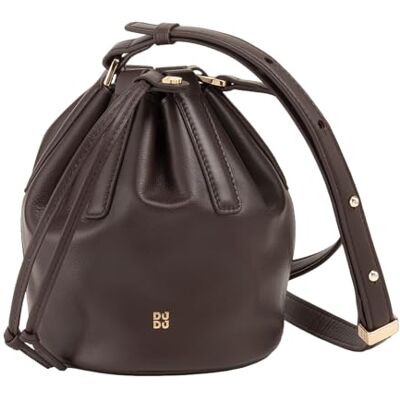 DuDu Kleine Eimertasche für Damen aus echtem Leder mit verstellbarem Schultergurt und Kordelzugverschluss Elegante und kompakte Umhängetasche mit Kordelzug, perfekt für den täglichen Gebrauch Coffee DuDu Kleine Eimertasche für Damen aus echtem Leder mit verstellbarem Schultergurt und Kordelzugverschluss Elegante und kompakte Umhängetasche mit Kordelzug, perfekt für den täglichen Gebrauch Coffee