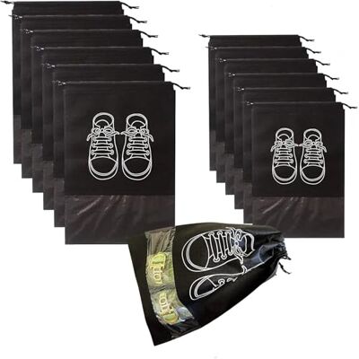 UBOHUZ 20 stücke Reise Tragbare Closet Tasche Schuhe Lagerung Organizer Taschen Vlies wasserdichte Kleidung Transparent Hängen für Reisen(Black,32x44cm) UBOHUZ 20 stücke Reise Tragbare Closet Tasche Schuhe Lagerung Organizer Taschen Vlies wasserdichte Kleidung Transparent Hängen für Reisen(Black,32x44cm)